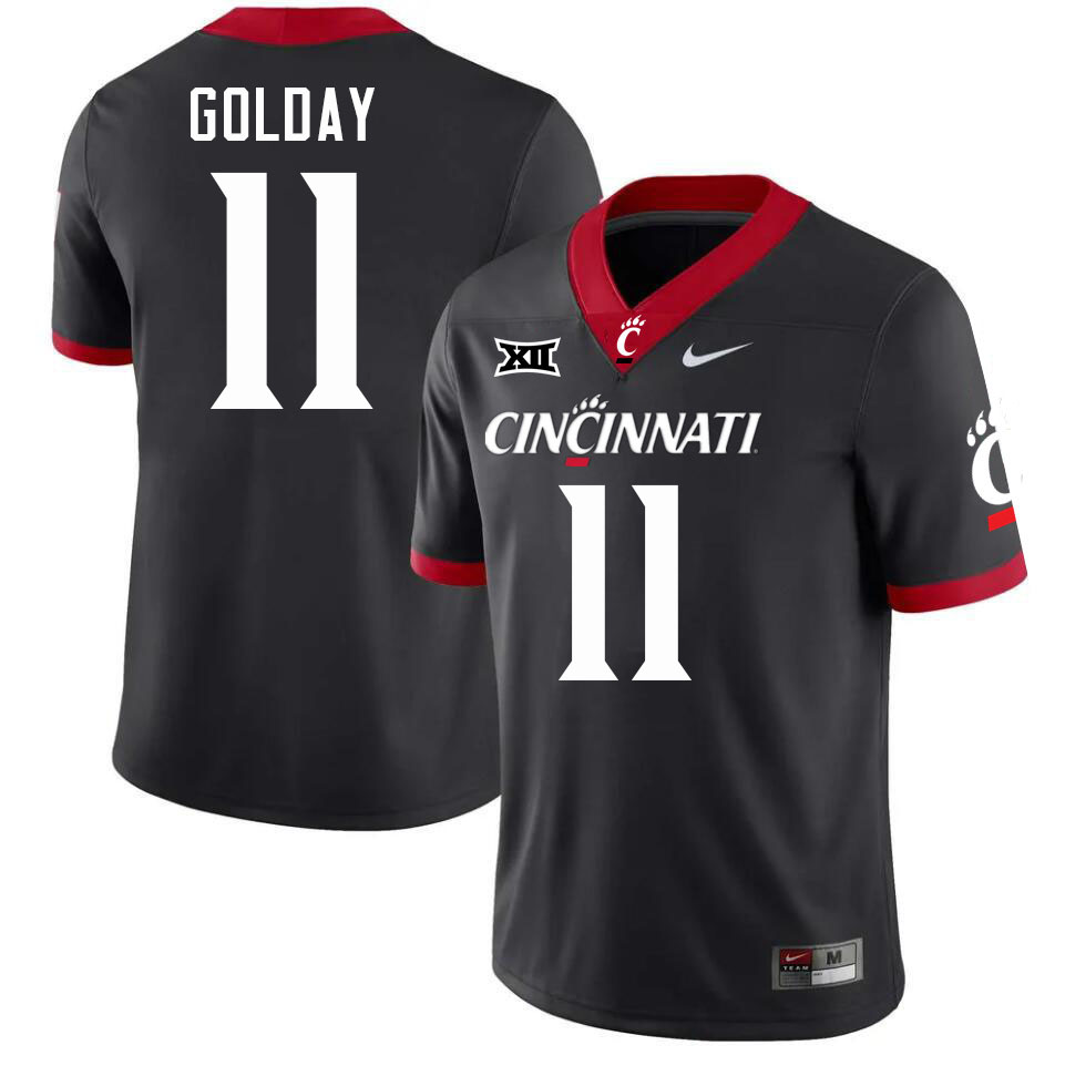 Cincinnati Bearcats #11 Jake Golday College Football Jerseys Stitched-Black